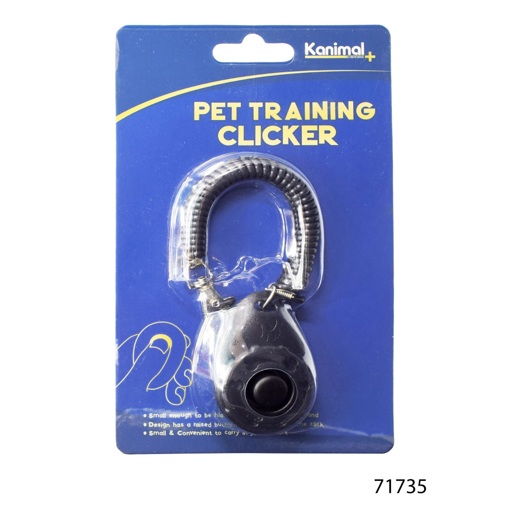 Kanimal Dog Clicker คลิกเกอร์ฝึกสุนัข อุปกรณ์สำหรับฝึกสุนัข ของเล่นสุนัข พร้อมสายคล้องมือ ขนาด 4x6 ซม. (สีดำ)