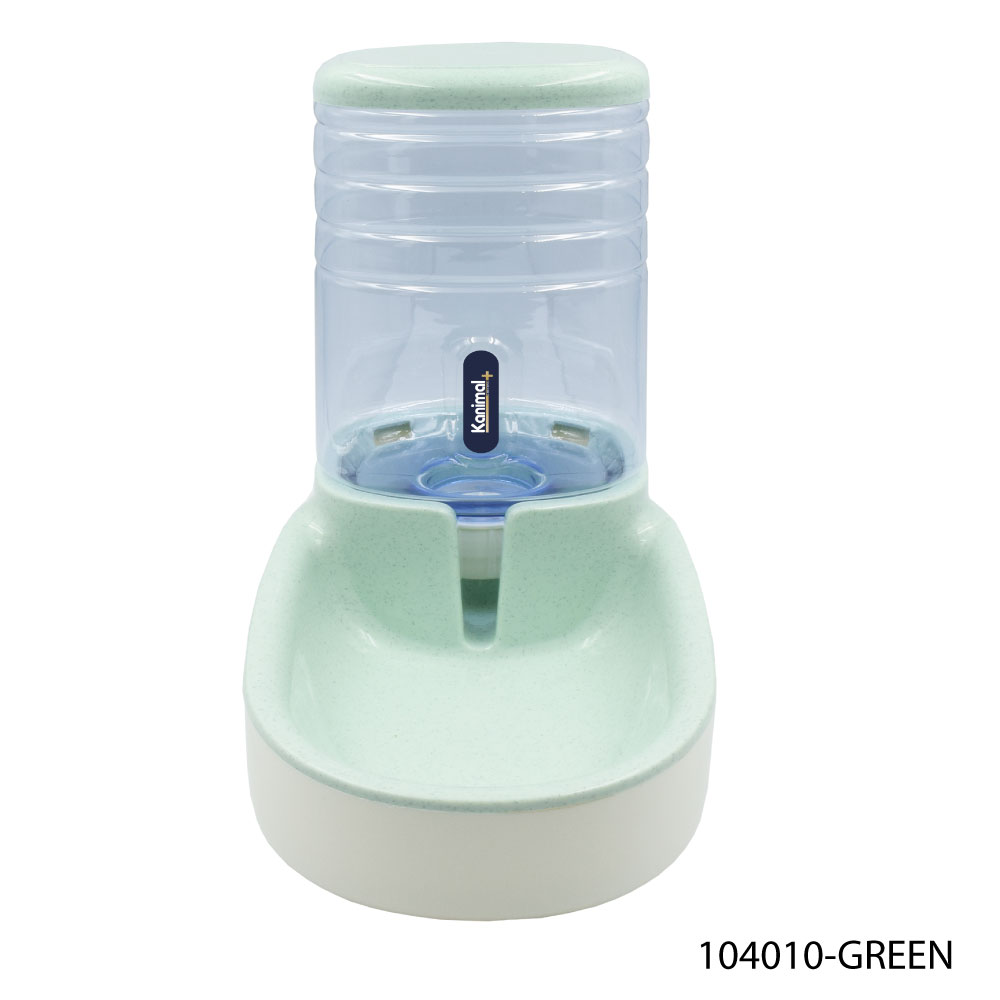 Pet Water Dispenser ที่ให้น้ำอัตโนมัติ ชามน้ำดื่ม พร้อมสปริงดันน้ำ สำหรับสุนัขและแมว Size L ความจุ 3.8 ลิตร (สีเขียว)