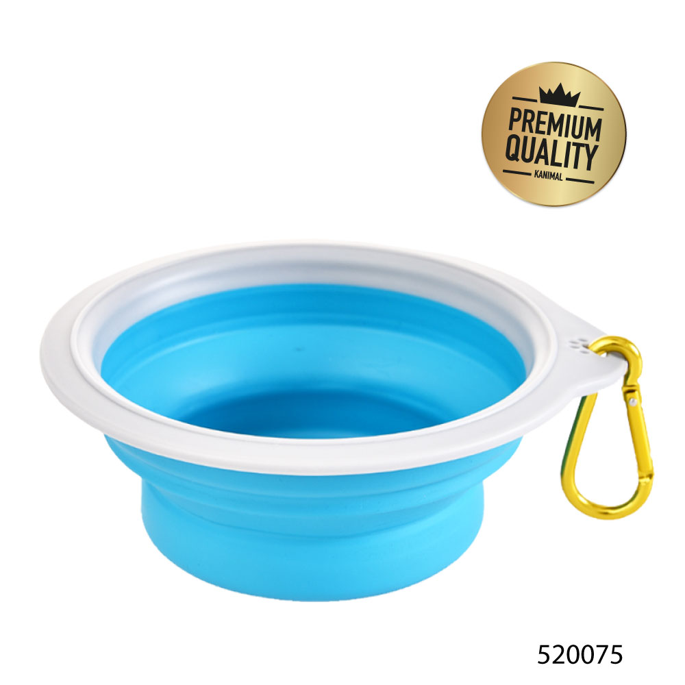 Silicon Pet Bowl ชามซิลิโคนพับได้ ชามอาหาร ชามให้น้ำ พกพาง่าย สำหรับสุนัขและแมว ขนาด 12.5x5 ซม. (คละสี)