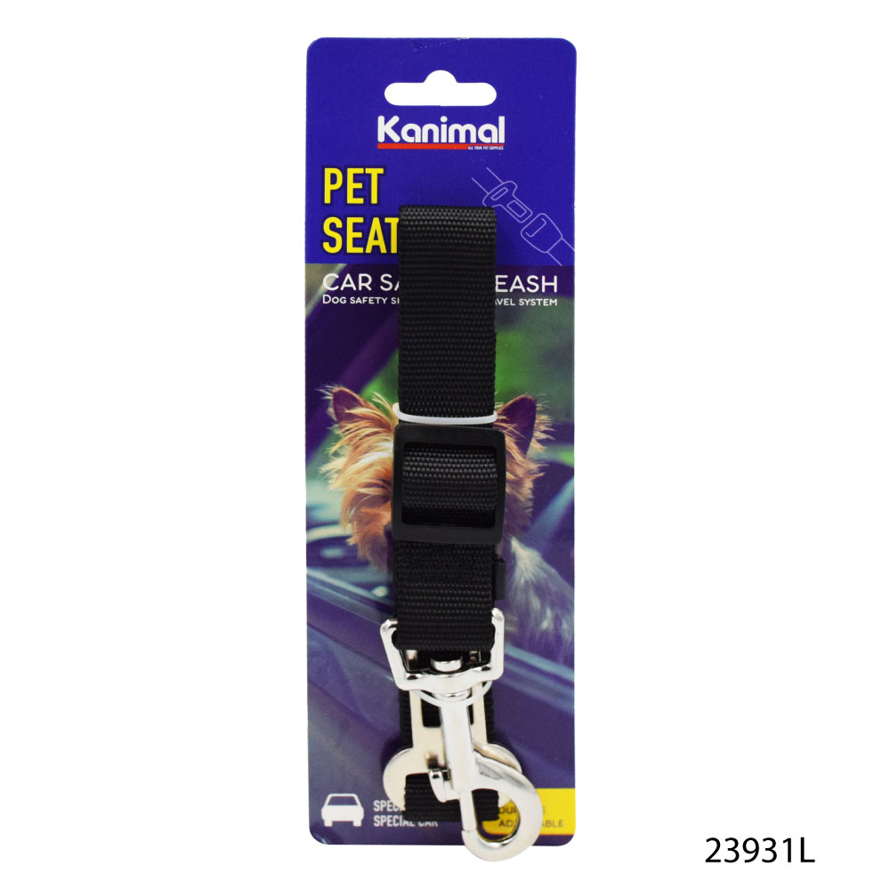 Pet Seatbelt Strap สายคล้องสุนัข จูงแมวกับเข็มขัดนิรภัย ใช้กับเบาะรถยนต์ ขนาด 2.5 ซม. ปรับความยาว 40-60 ซม.