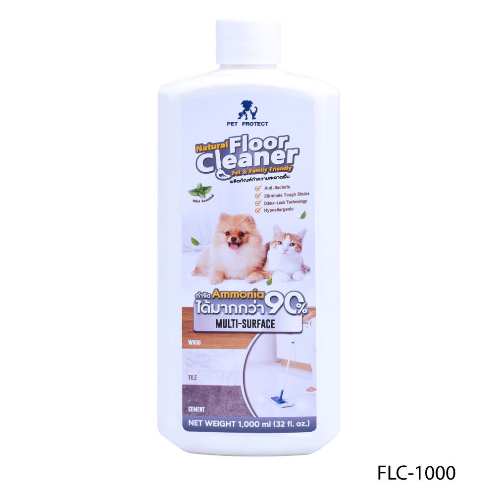 Pet Protect Floor Cleaner น้ำยาอเนกประสงค์ สูตรธรรมชาติ กลิ่นมิ้นท์ สดชื่น ทำความสะอาดพื้นบ้าน เช็ดพื้น สำหรับสุนัขและแมว (1,000 มล/ขวด)