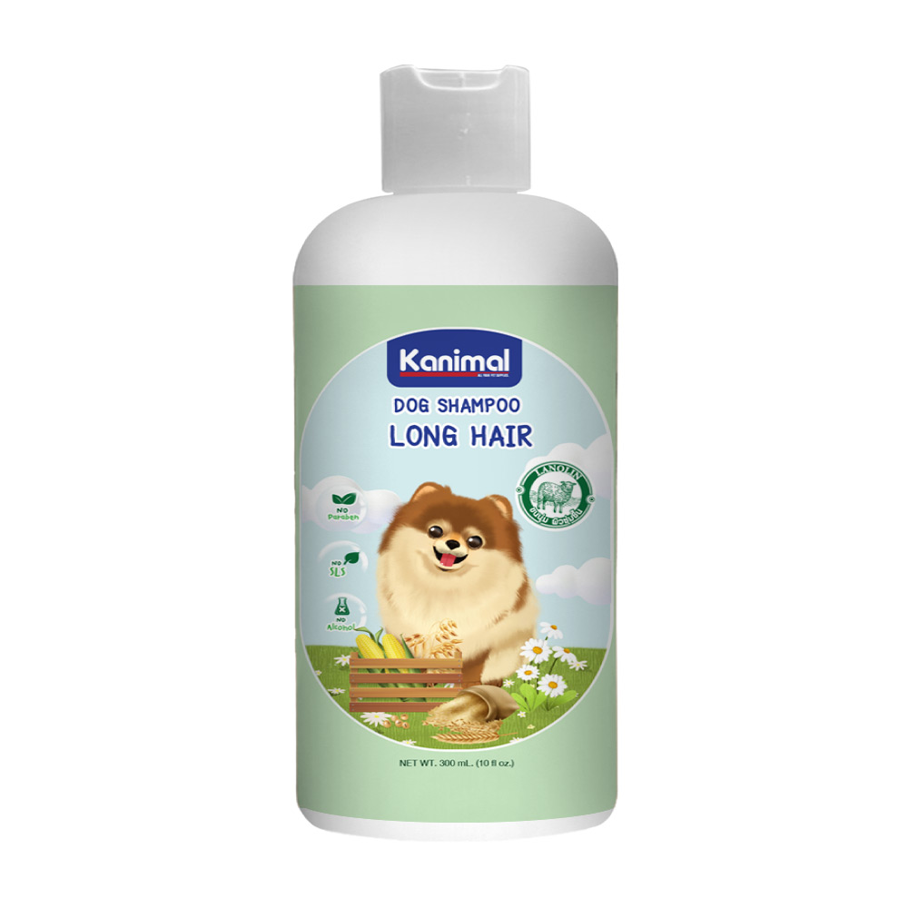 Kanimal Dog Long Hair 300 ml. แชมพูสุนัข สูตรสุนัขขนยาว ช่วยบำรุงขน ลดขนร่วง สำหรับสุนัขสายพันธุ์ขนยาว (300 มล./ขวด)