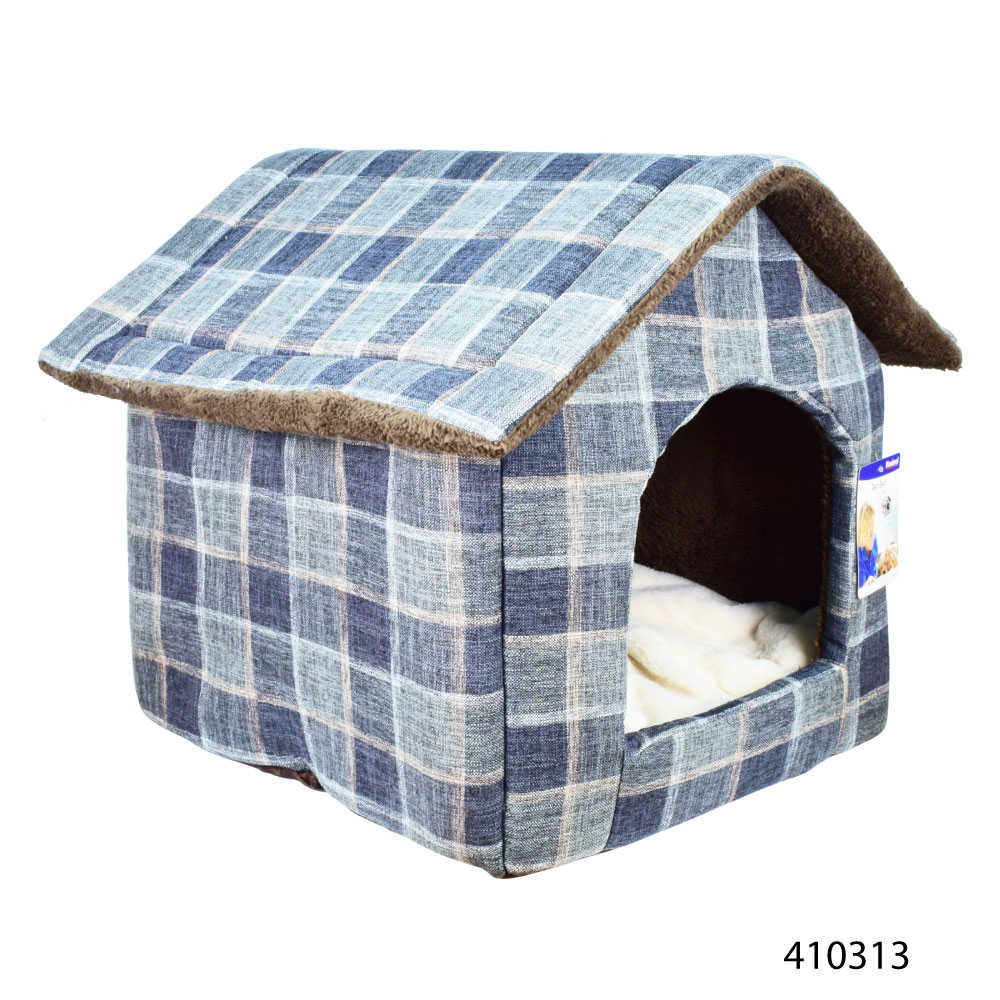 Kanimal Pet Bed ที่นอนสุนัข ที่นอนแมว ที่นอนบ้านพับได้ วัสดุผ้าคุณภาพดี Size L ขนาด 58x48x54 ซม.