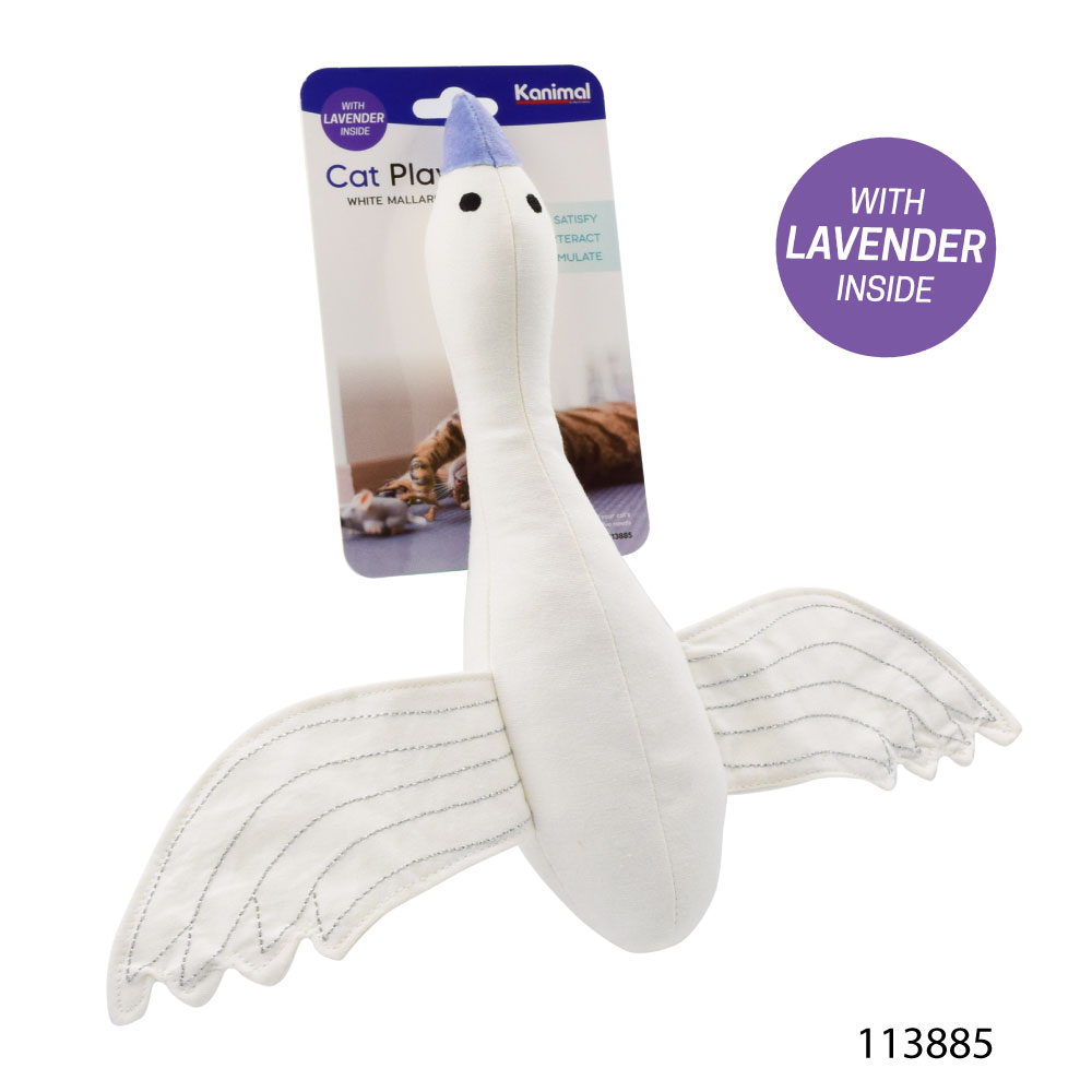 Cat Toy White Mallard ของเล่นแมว เป็ดน้ำขาว ยัดไส้ลาเวนเดอร์ สำหรับแมวทุกสายพันธุ์ Size M ขนาด 23x14.5 ซม.