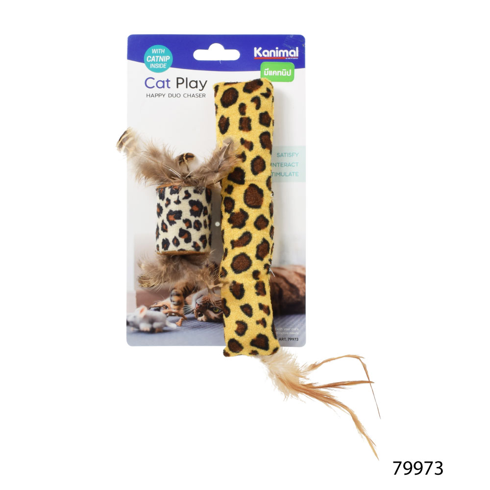 Cat Toy ของเล่นแมว หมอนข้างพันขน 2 ชิ้น สำหรับแมวทุกสายพันธุ์ ความยาว 24 ซม./ 18 ซม. (2 ชิ้น/แพ็ค)