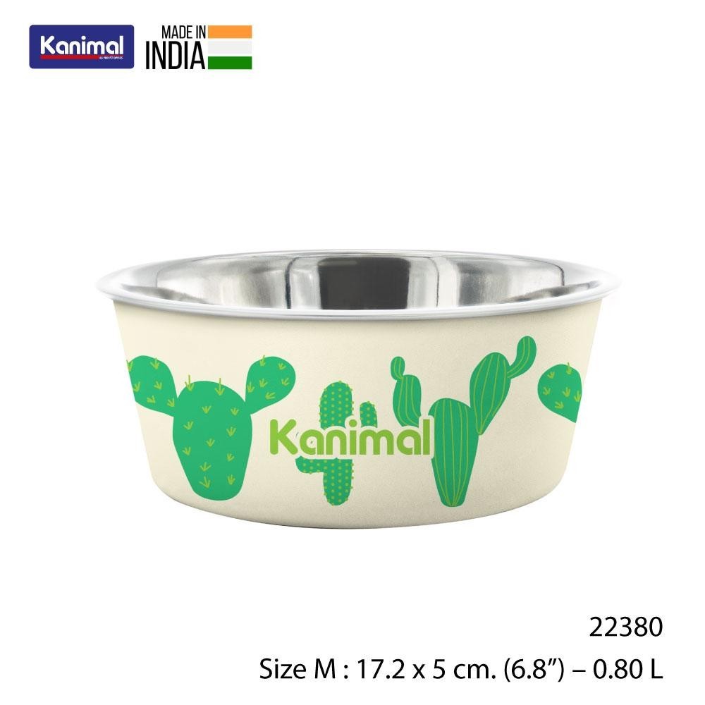 Kanimal Luna Bowl The Cactus ชามอาหารสัตว์เลี้ยง รุ่น Luna Bowl - The Cactus สำหรับสุนัขและแมว Size M ขนาด 17.2 x 5 ซม. (6.8”) – 0.80 L