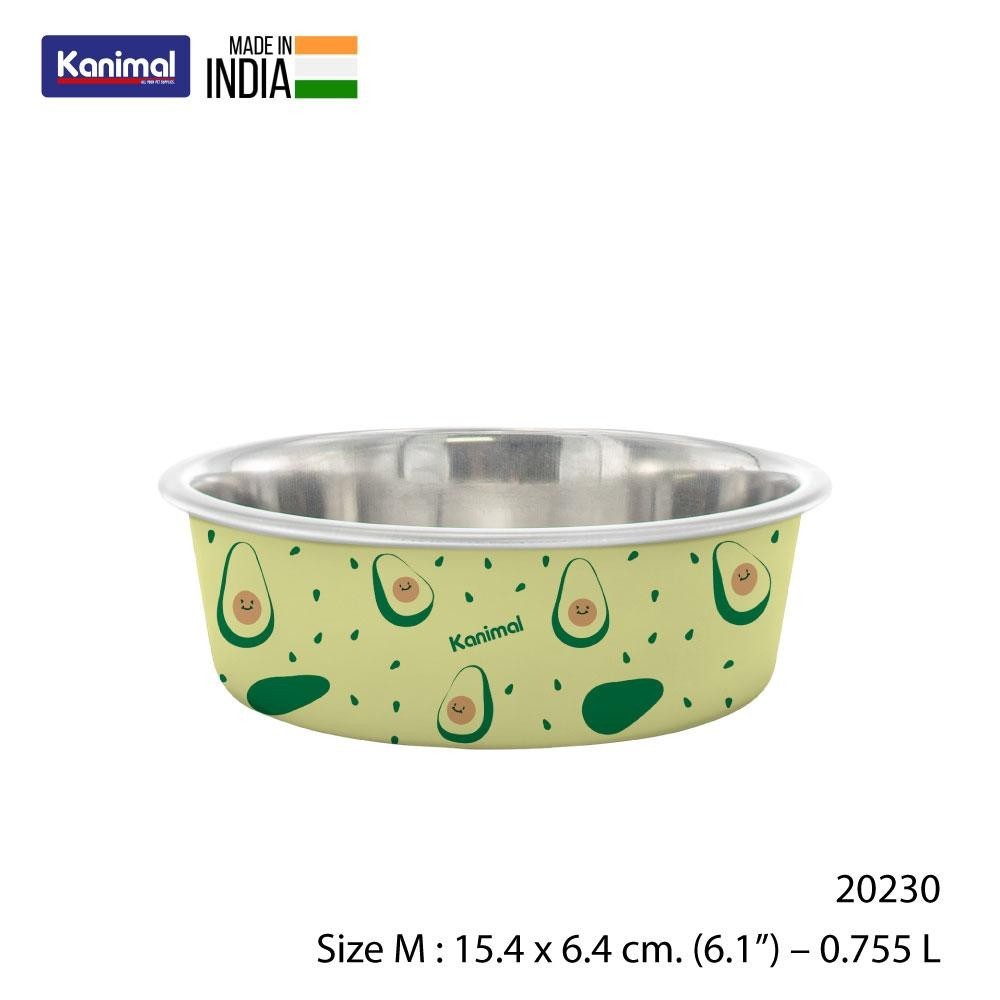 Kanimal Zola Bowl Avocado ชามอาหารสัตว์เลี้ยง รุ่น Zola Bowl - Avocado สำหรับสุนัขและแมว Size M ขนาด 15.4 x 6.4 ซม. (6.1”) – 0.755 L